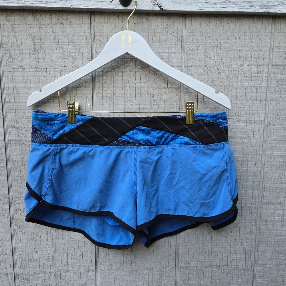 Lululemon Run 2.5" Speed Shorts Quilt Paisley Lined Running Shorts 10 W7898S